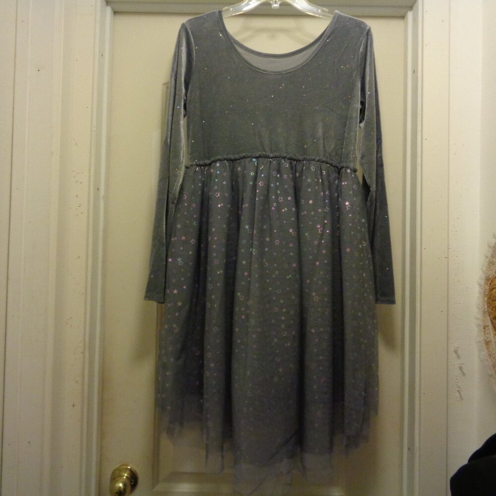 TULLE GREY GLITTER FULL SKIRTED PARTY DRESS BY CAT N JACK GIRL XXLG 18